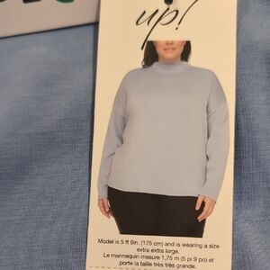 XL: UP! Tencel Mock Neck Sweater light blue